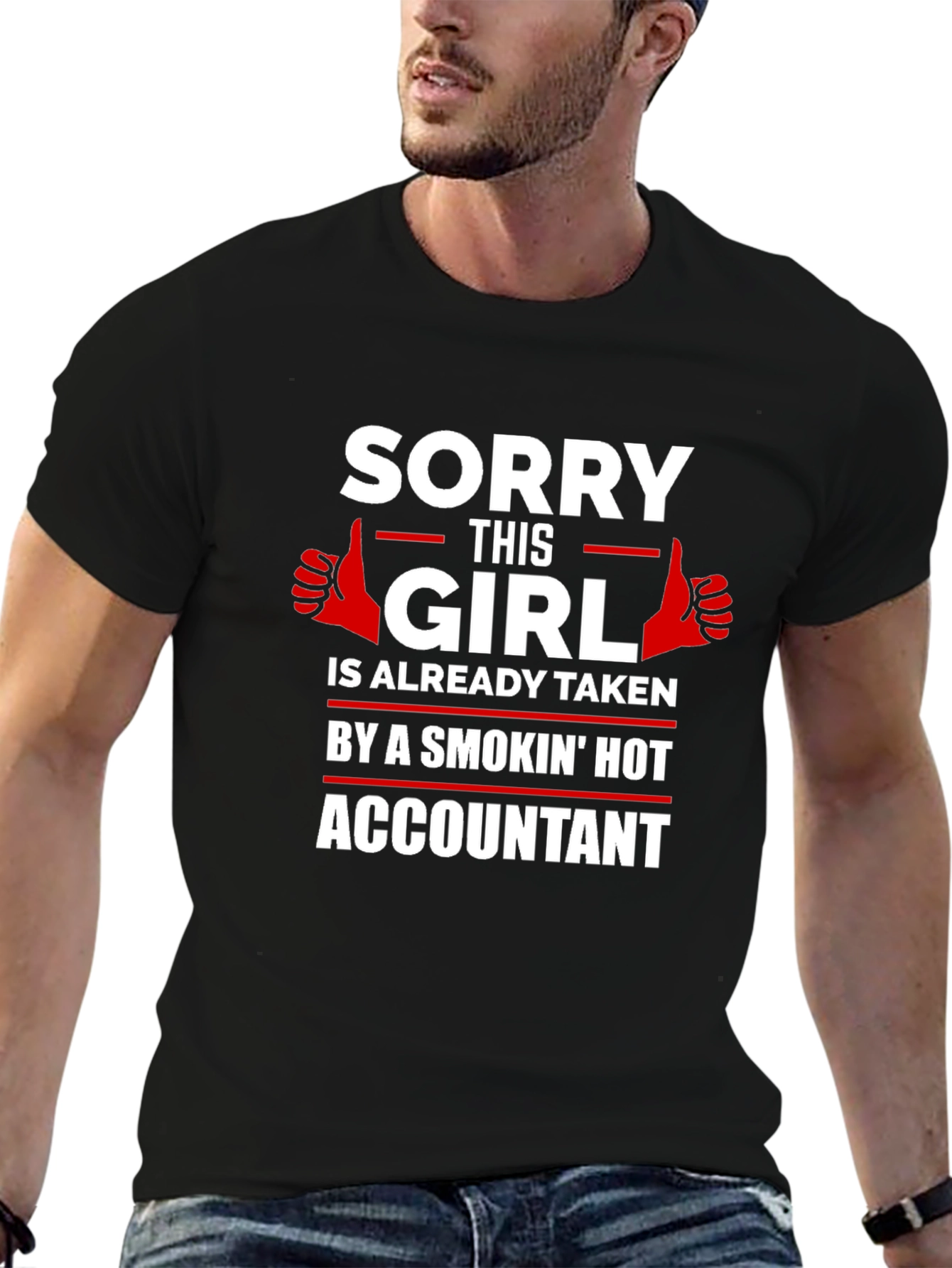 Black Girl Taken By Hot Accountant Funny Novelty T-Shirt view 6
