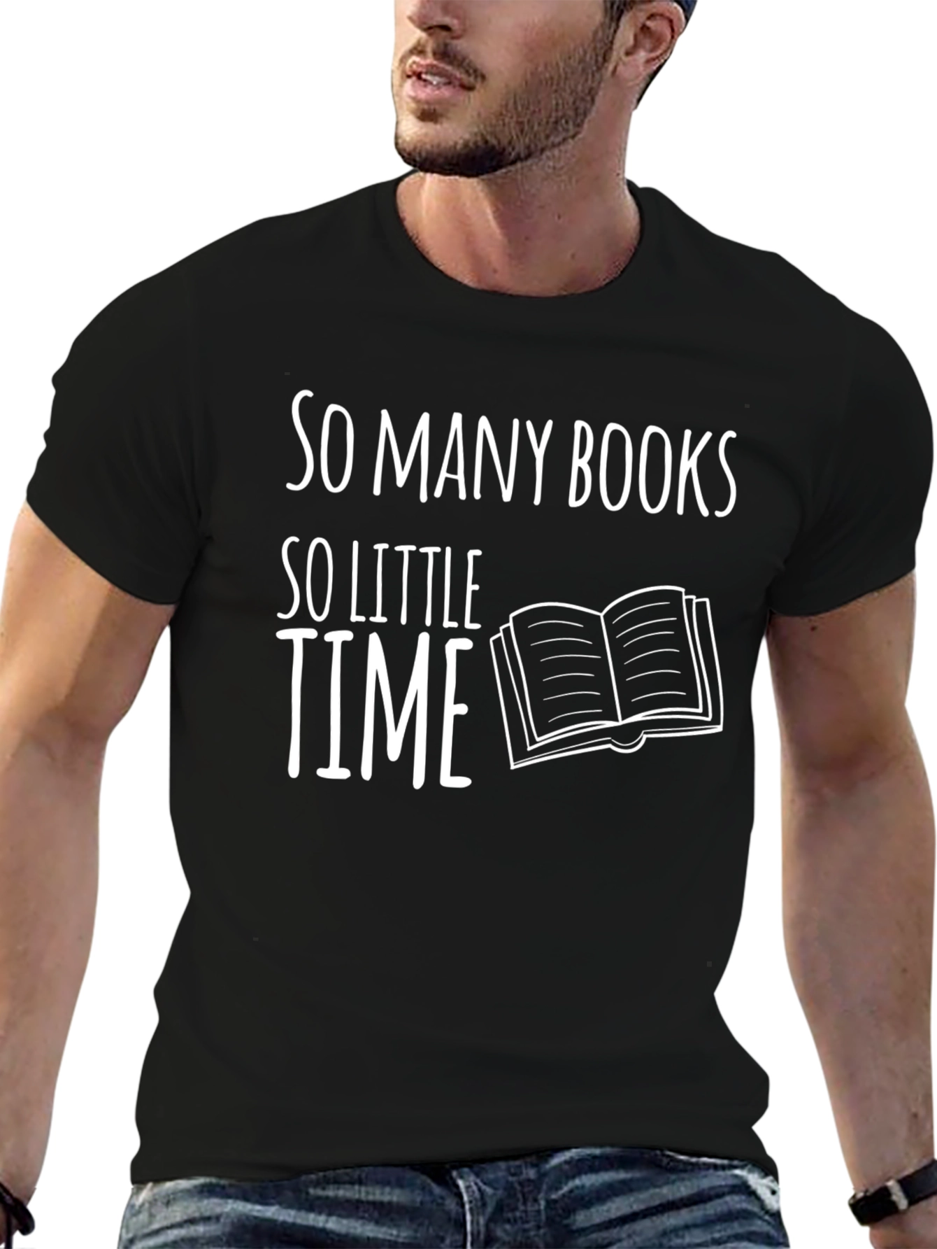 Black So Many Books So Little Time Graphic T-Shirt view 6