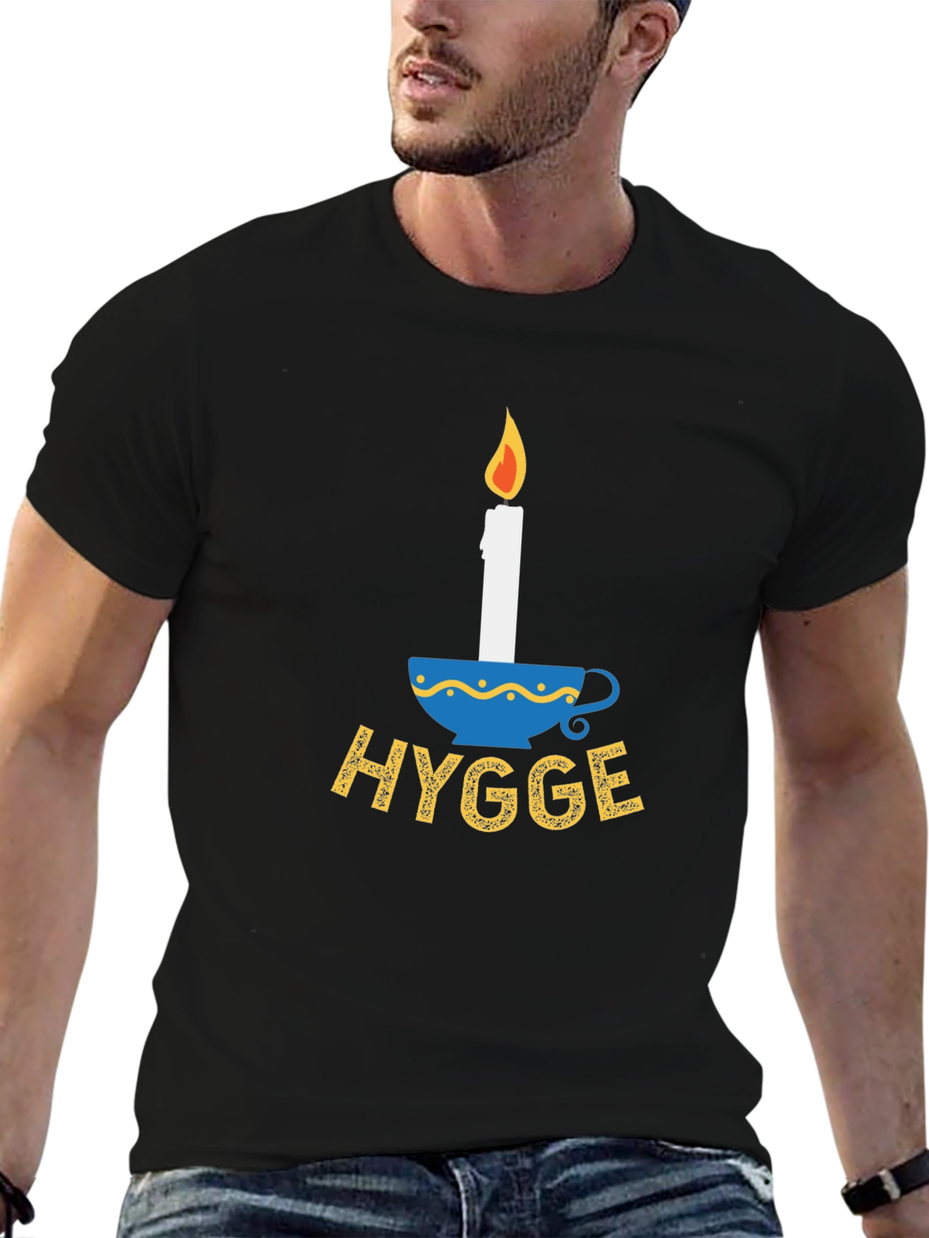 Black Hygge Candle Comfort Graphic Tee view 6