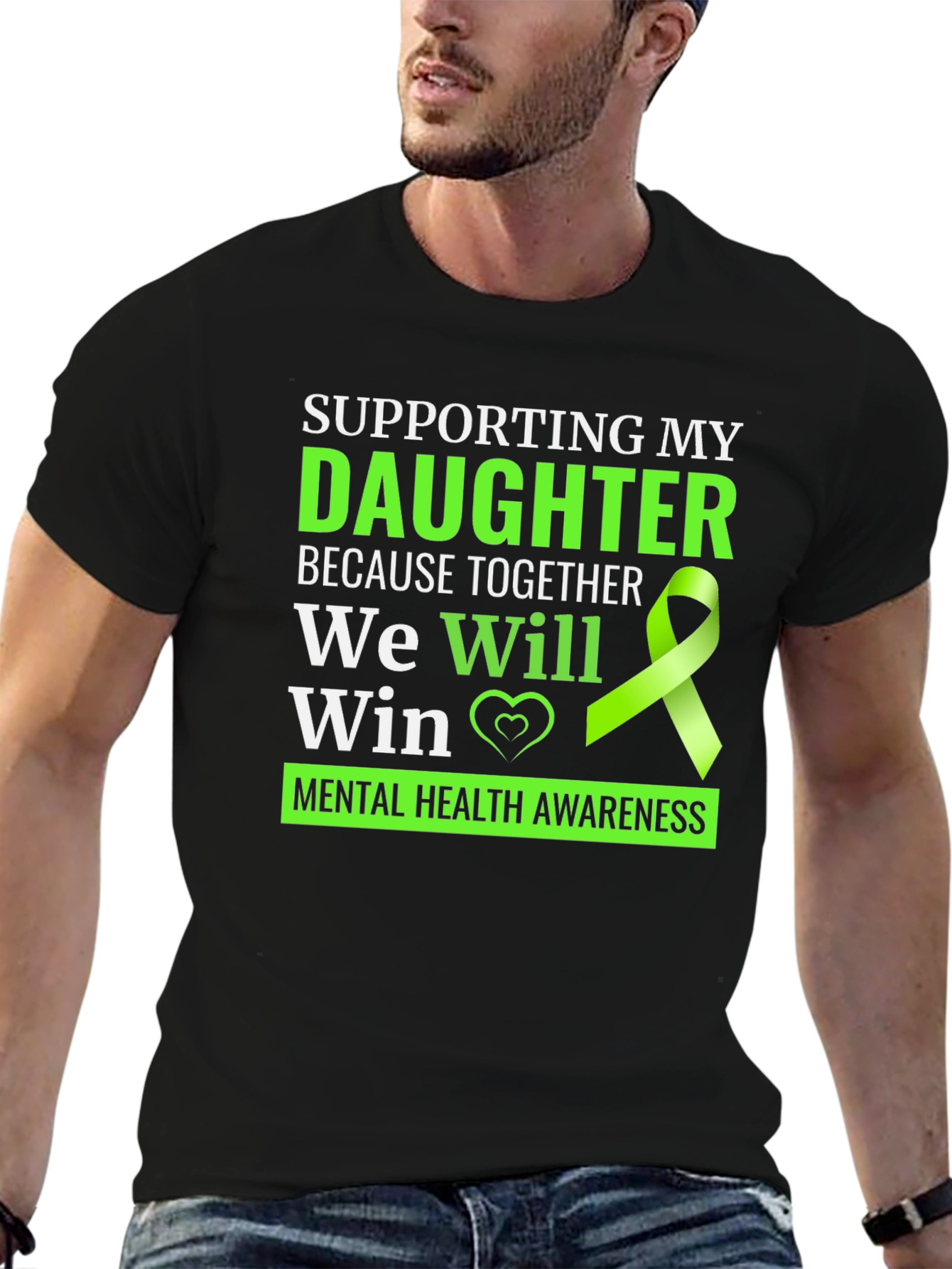 Black Mental Health Awareness T-Shirt - Supporting My Daughter view 6