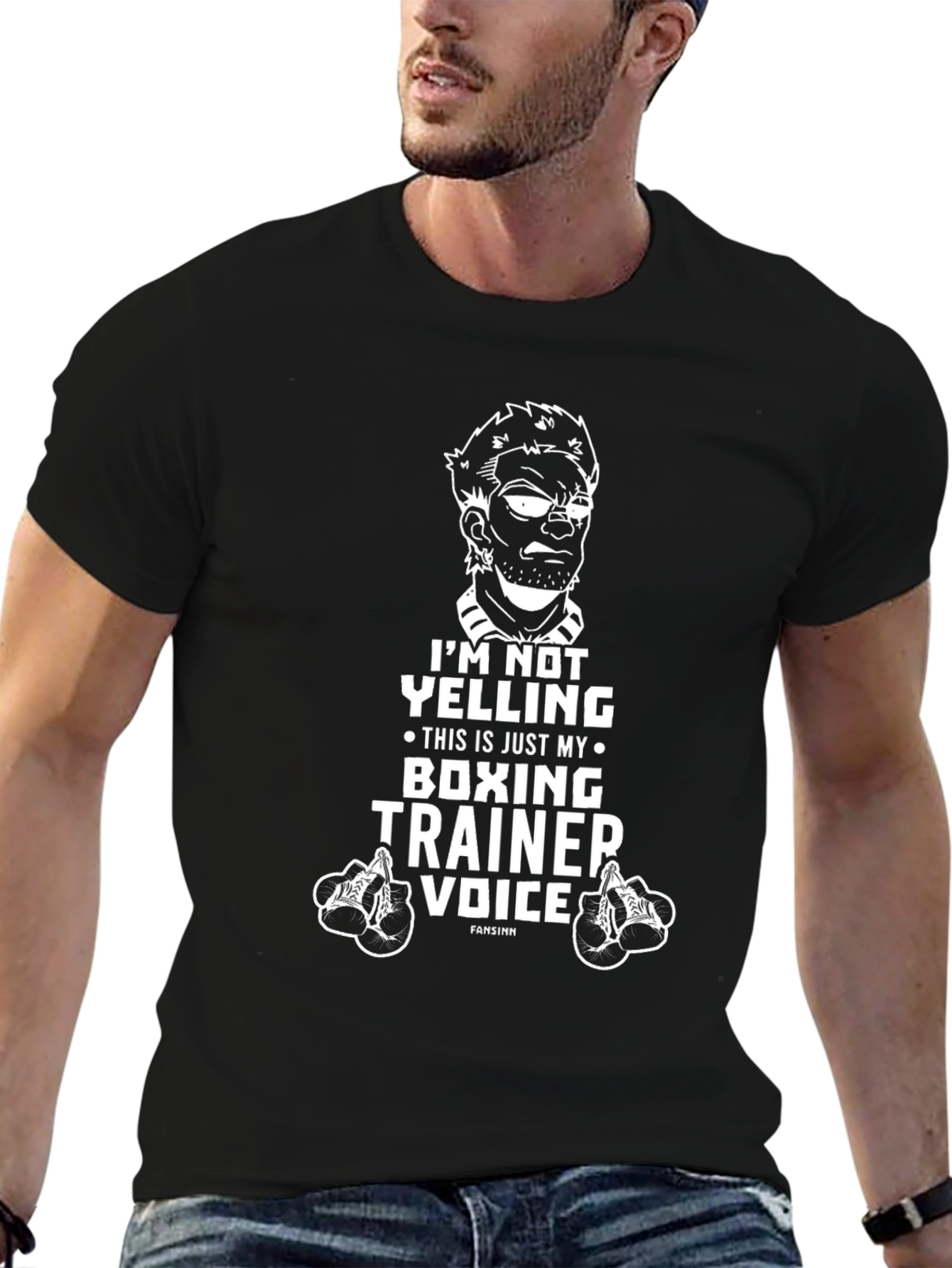 Black Boxing Trainer Voice T-Shirt view 6
