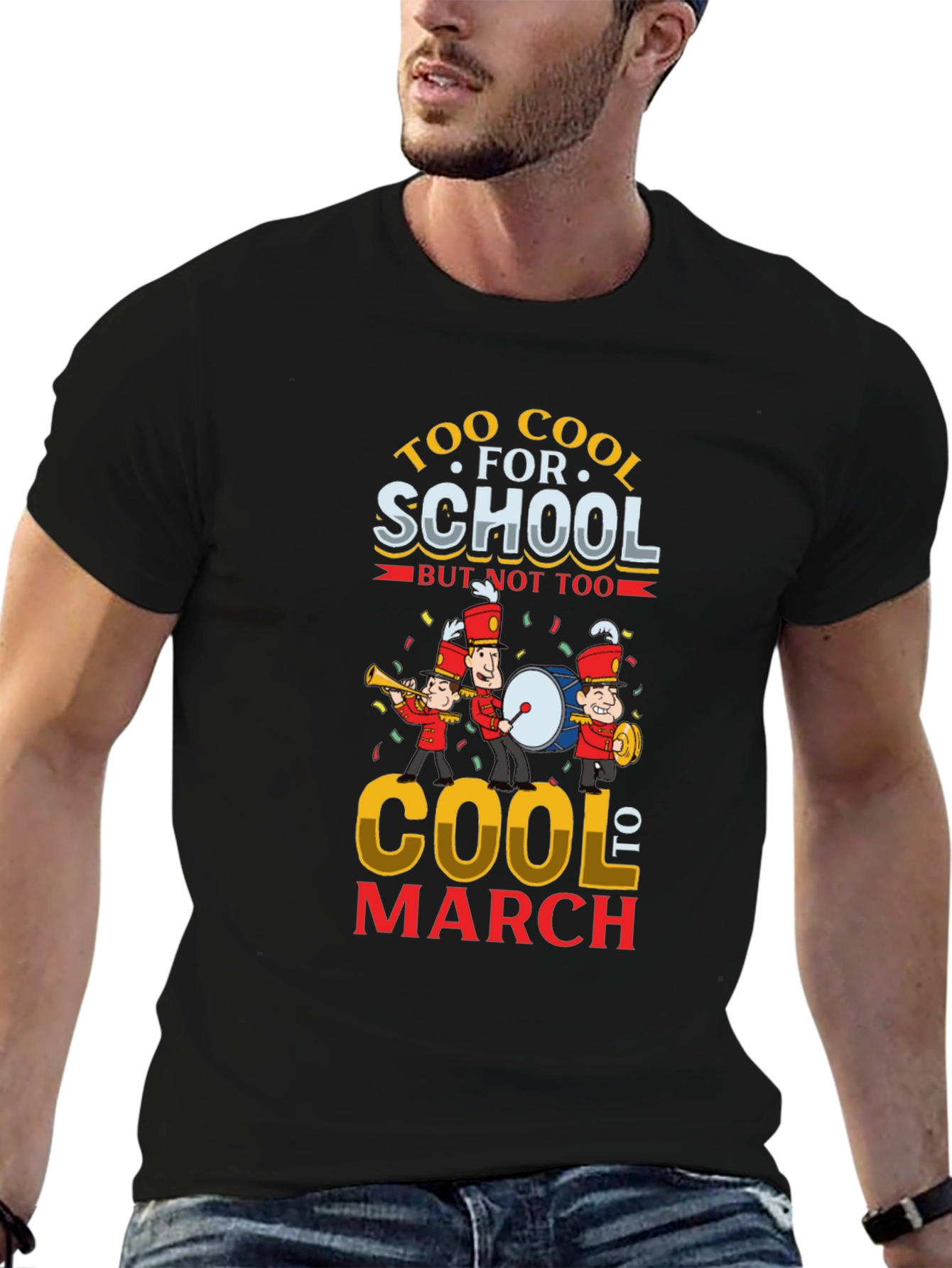 Black Cool Marching Band T-Shirt view 6