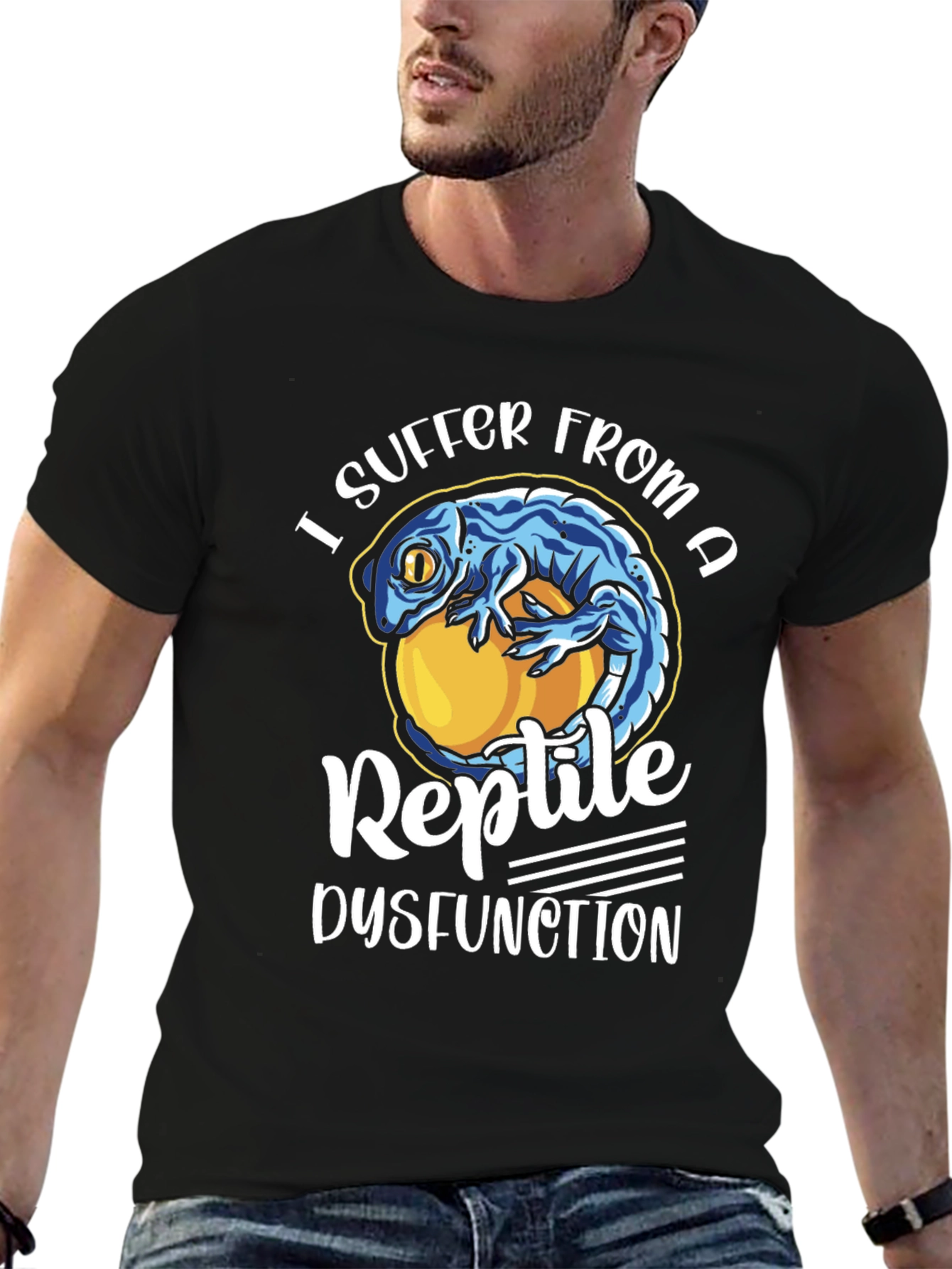 Black Reptile Dysfunction T-Shirt - Funny Lizard Lover Tee view 6