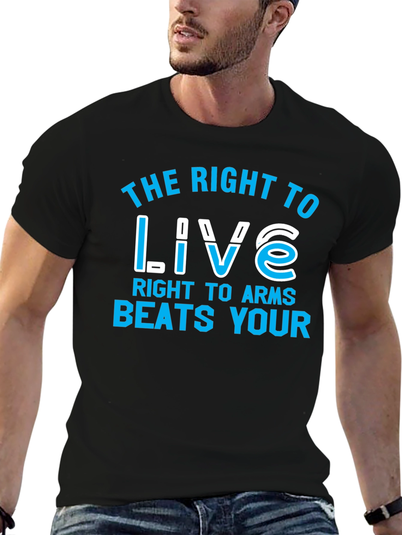 Black The Right to Live Graphic Tee view 6