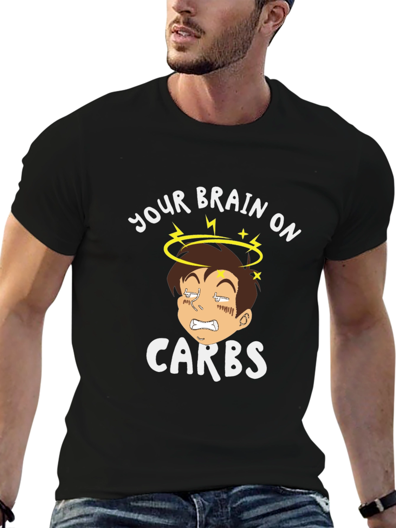 Black Your Brain On Carbs Graphic T-Shirt view 6