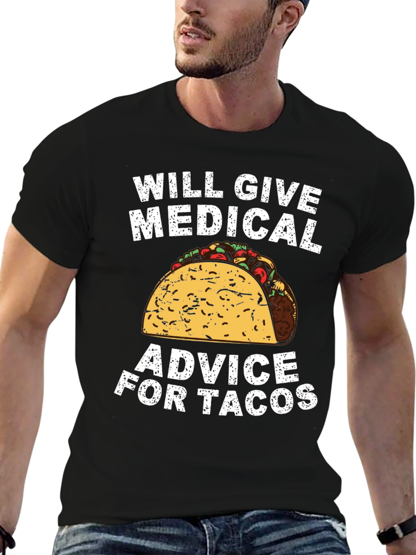 Black Medical Advice for Tacos Graphic Tee view 6