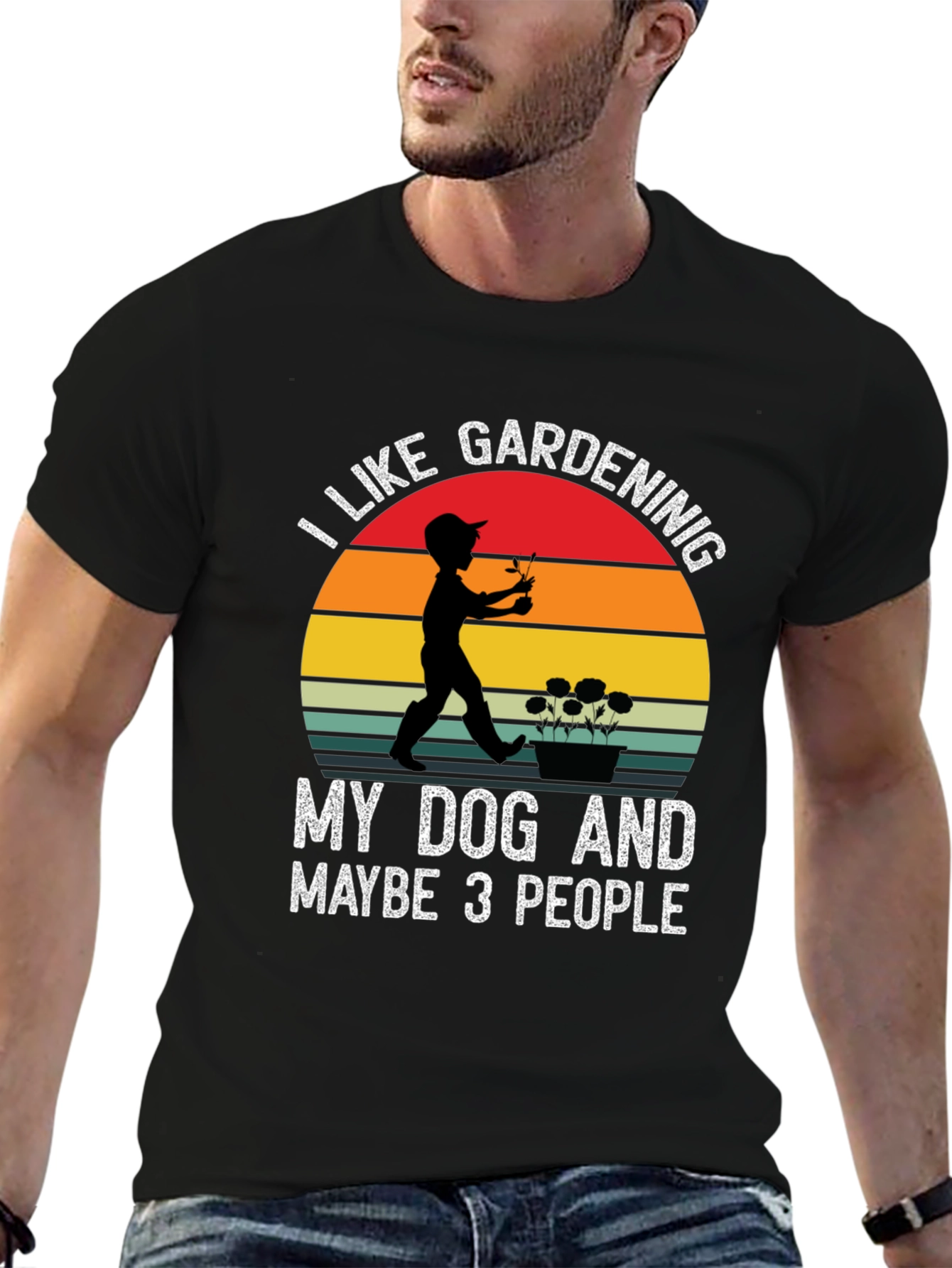 Black Gardening Dog Lover T-Shirt view 6