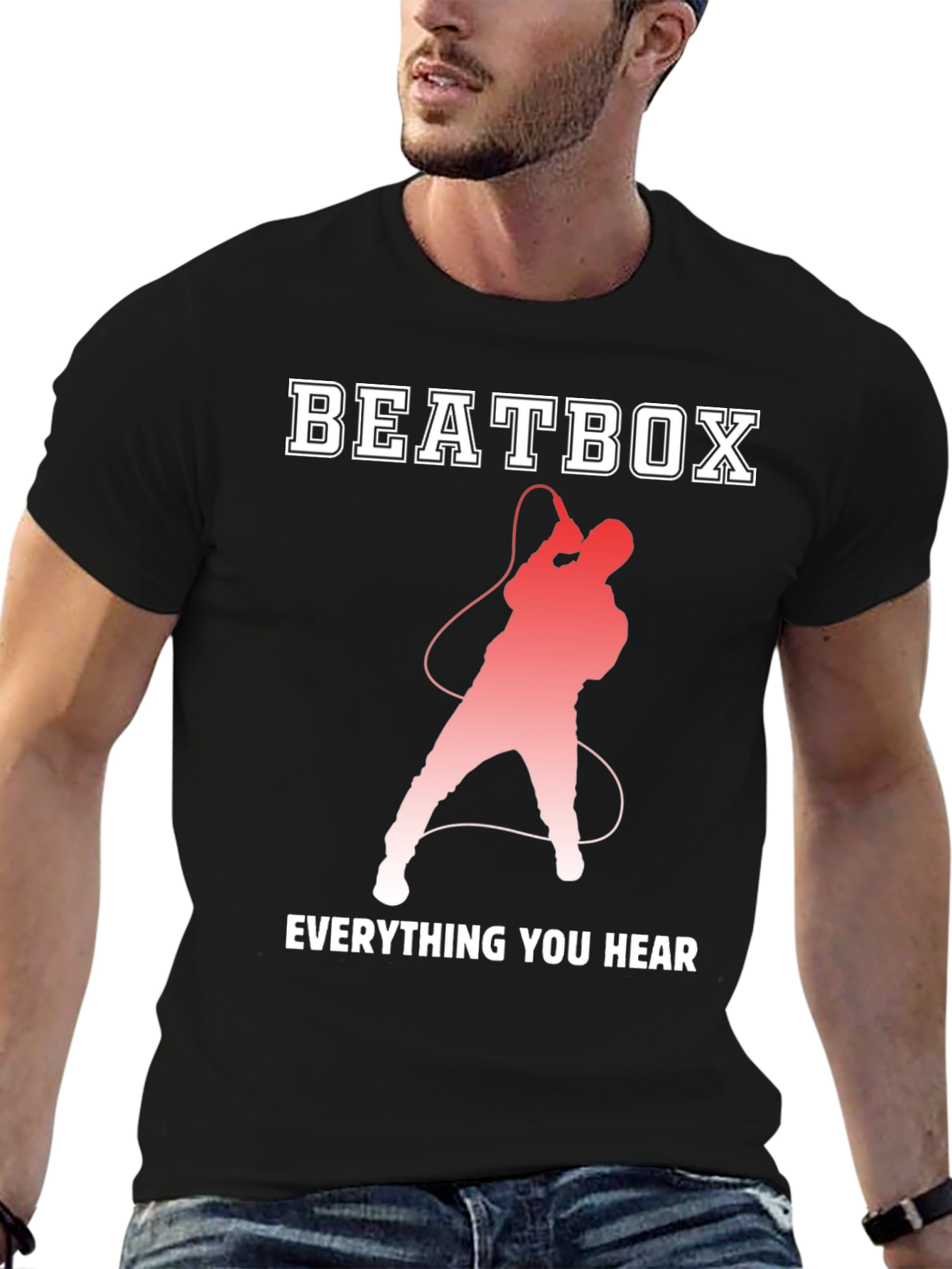 Black Beatbox Everything You Hear Black Graphic T-Shirt view 6