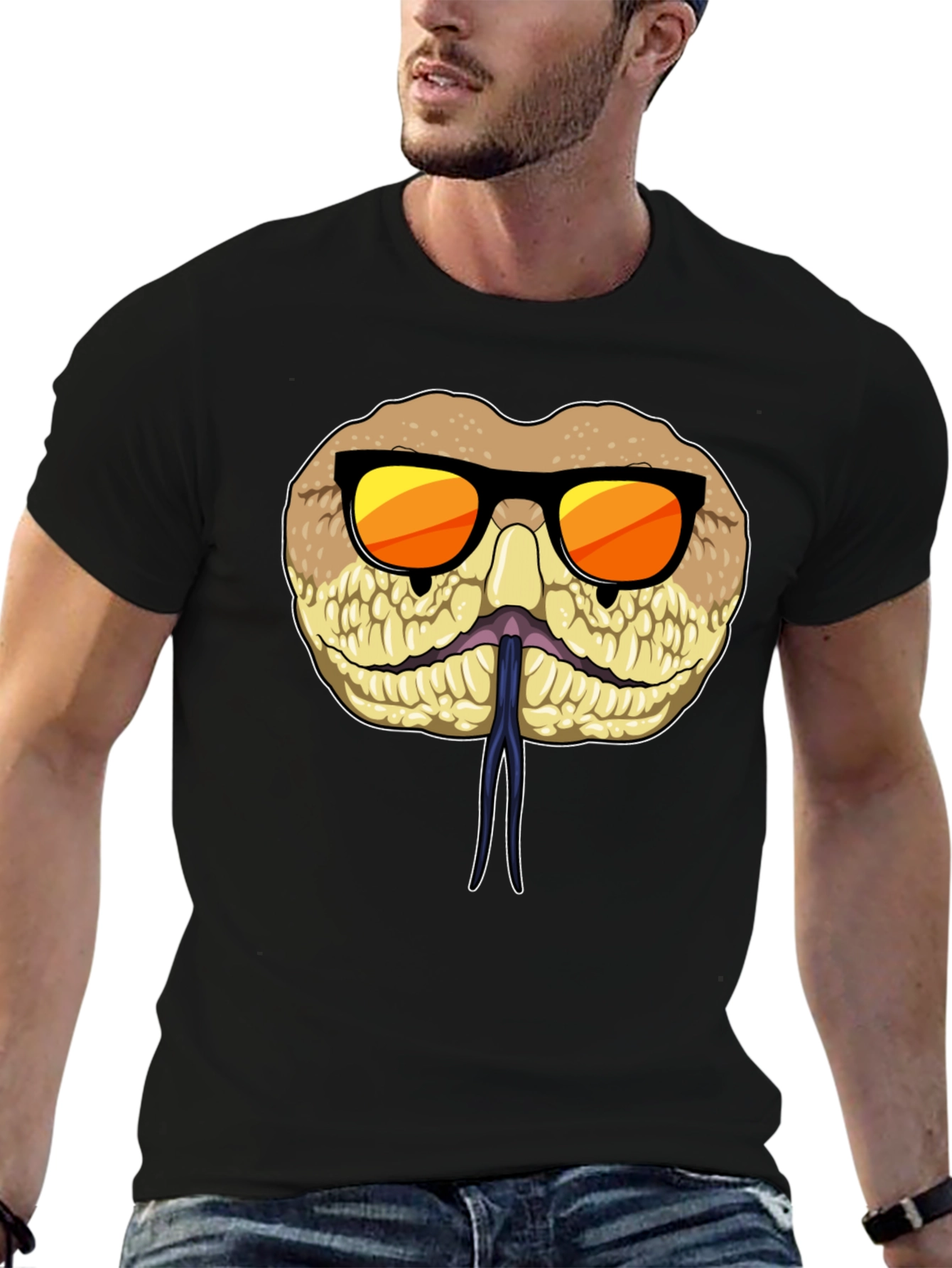 Black Cool Snake T-Shirt with Sunglasses view 6