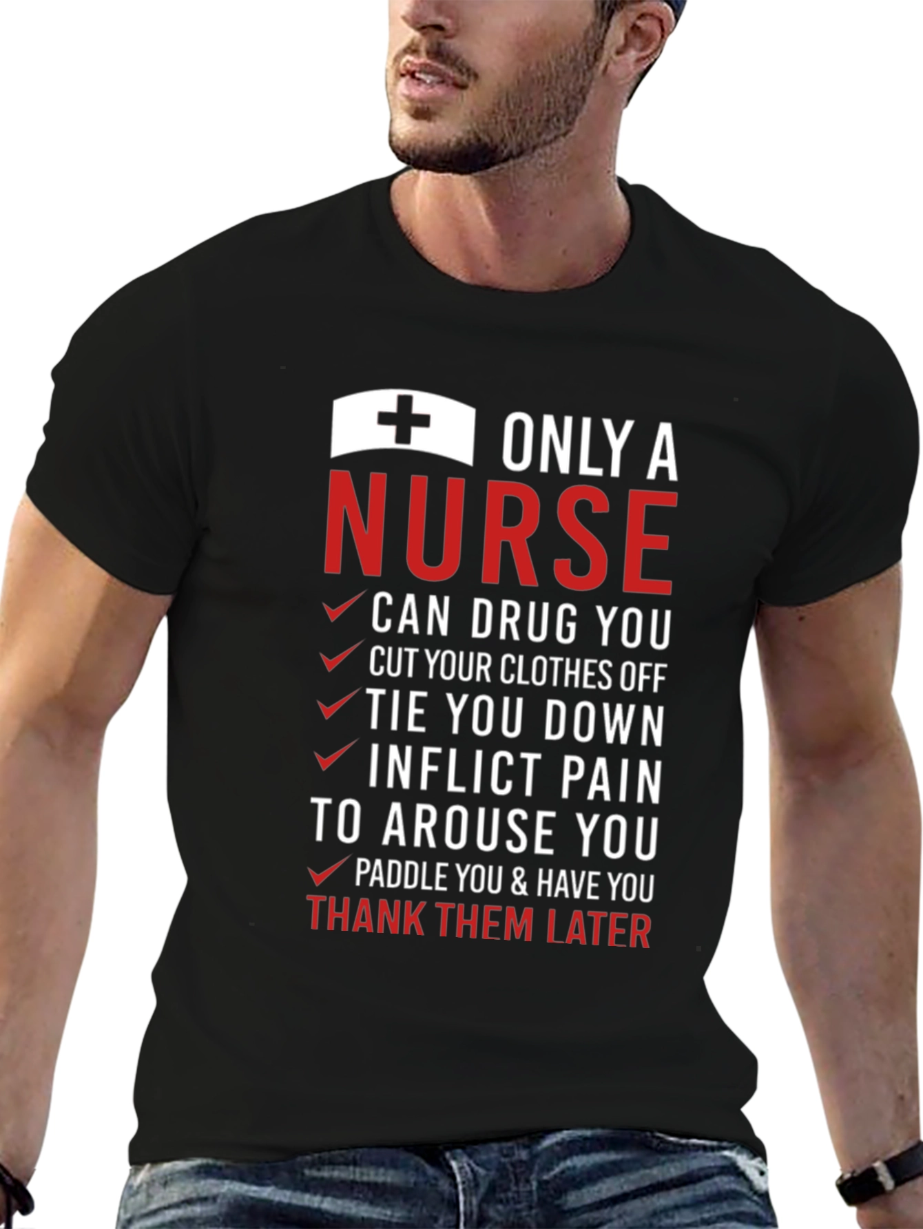 Black Only a Nurse T-Shirt view 6