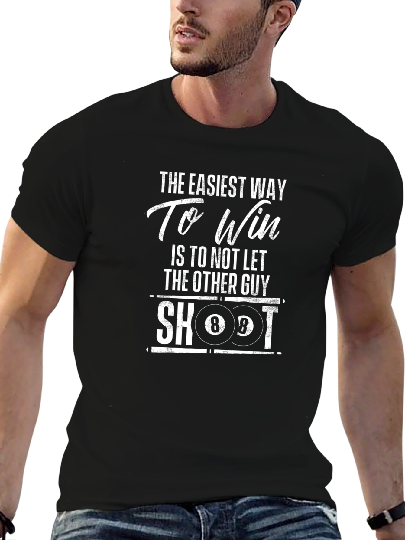 Black Easiest Way To Win Billiards Graphic T-Shirt view 6