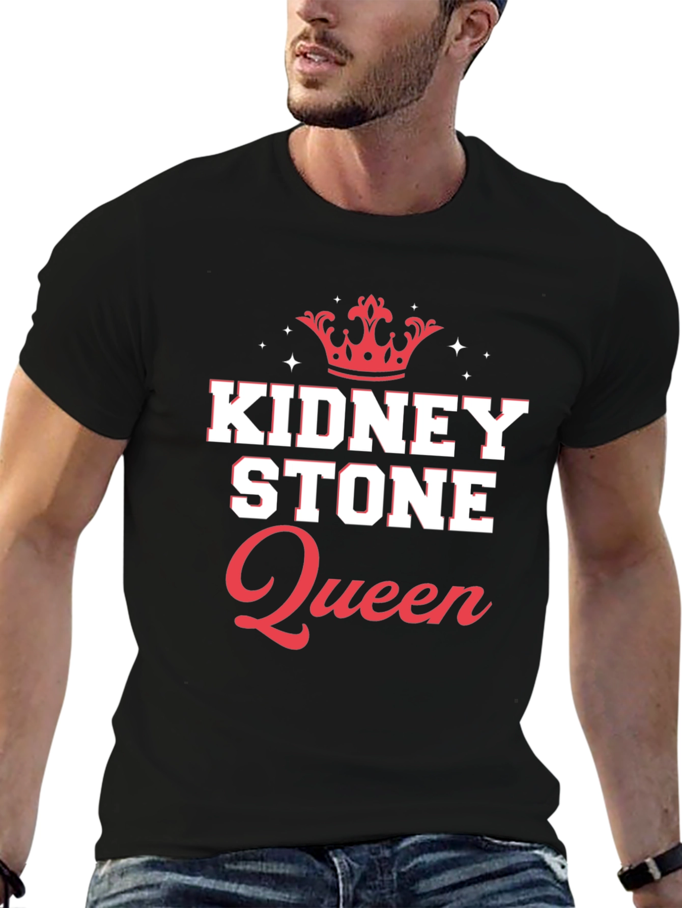 Black Kidney Stone Queen Graphic T-Shirt Funny Tee view 6