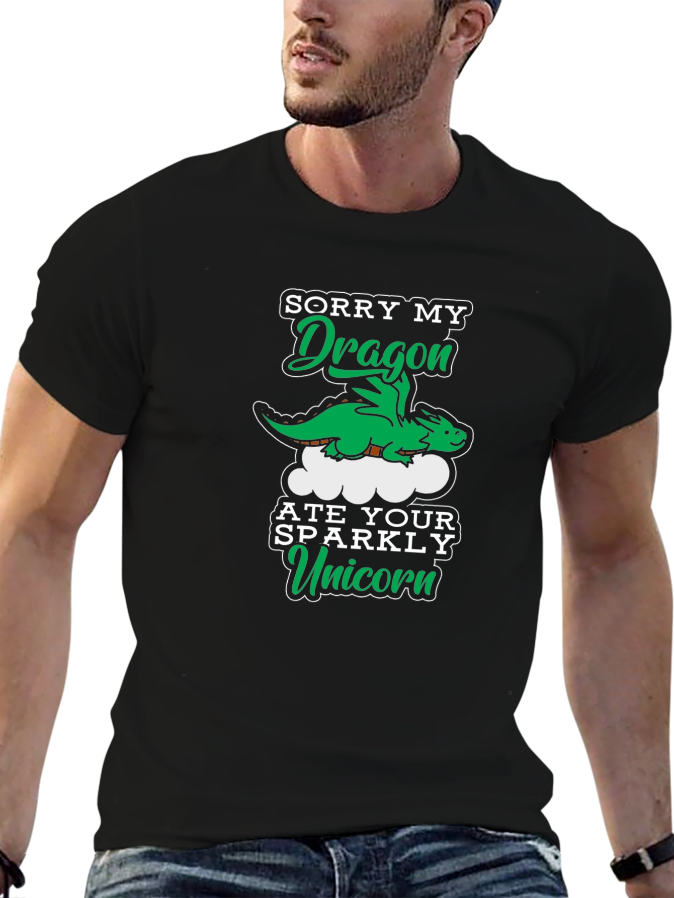 Black Dragon Ate Your Unicorn Graphic Tee view 6