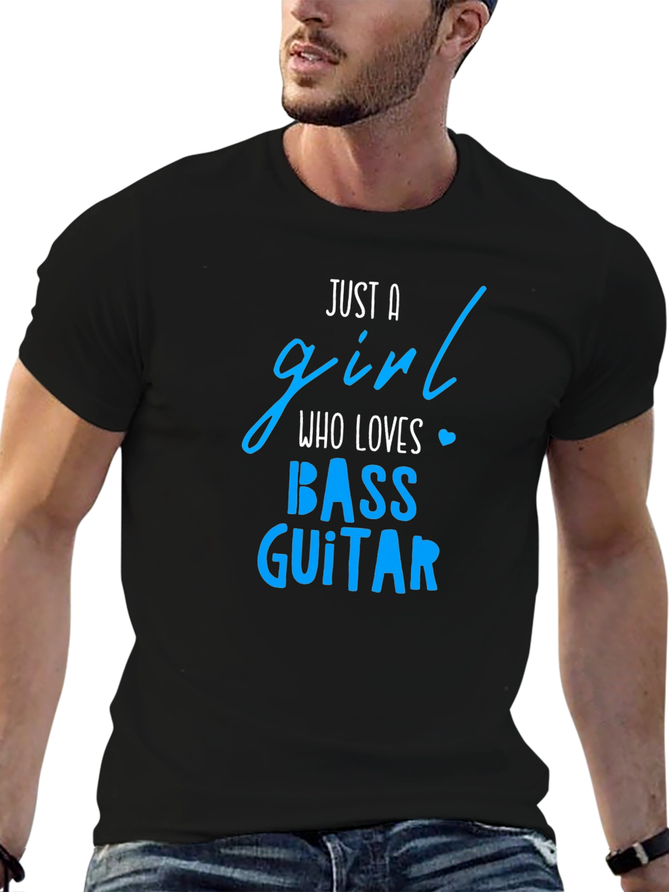 Black Bass Guitar Girl T-Shirt view 6
