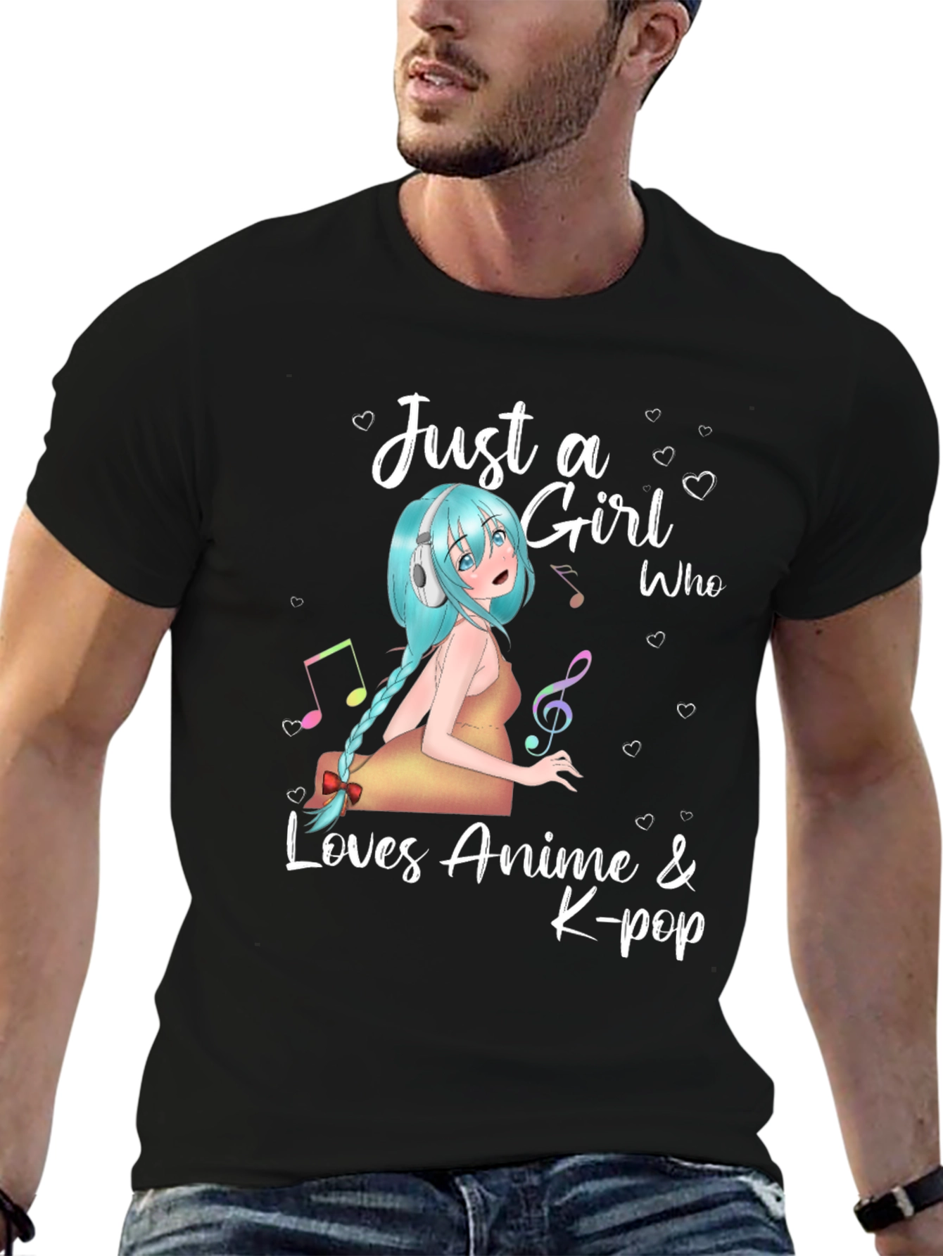 Black Anime & K-Pop Lover's T-Shirt view 6