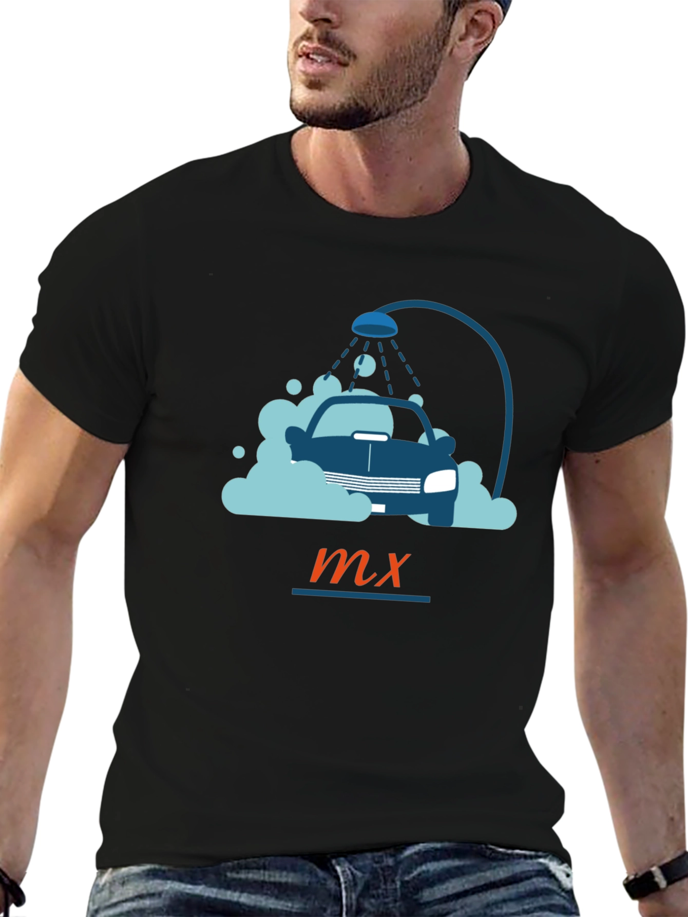 Black Black Car Wash Graphic T-Shirt view 6