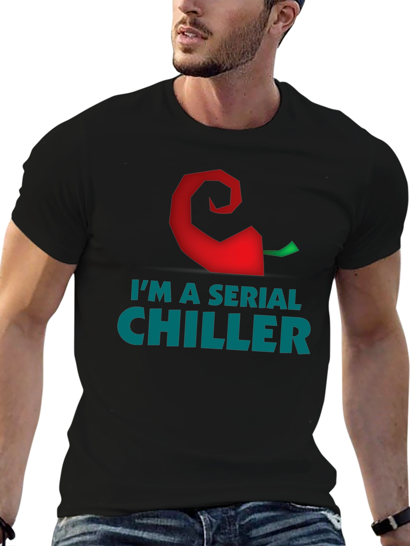 Black I'm a Serial Chiller Graphic T-Shirt view 6