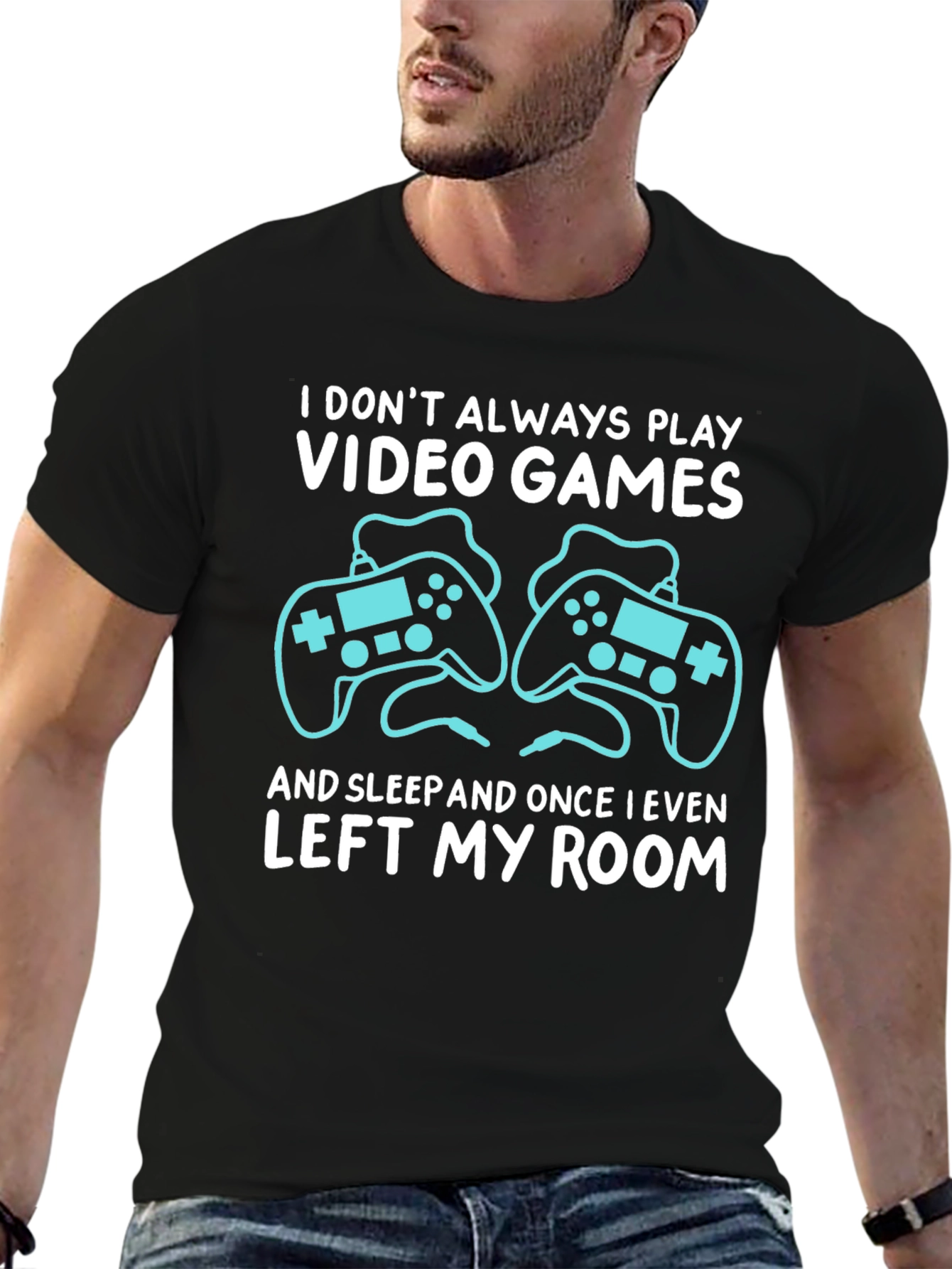 Black Video Gamer T-Shirt: I Don't Always Play view 6