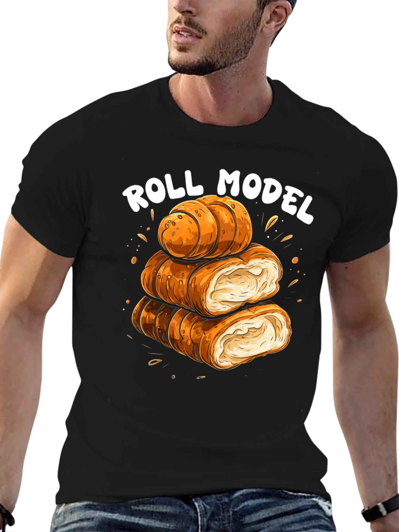 Black Roll Model Graphic Tee view 6