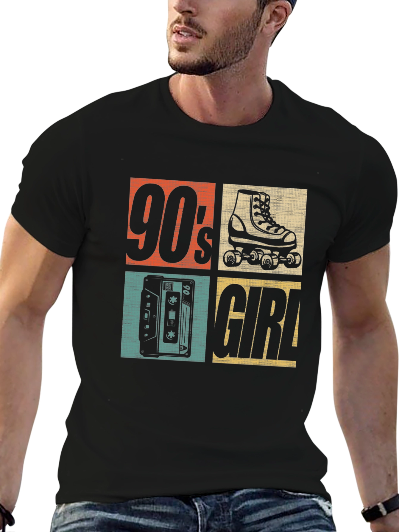 Black 90's Girl Retro Graphic Tee view 6