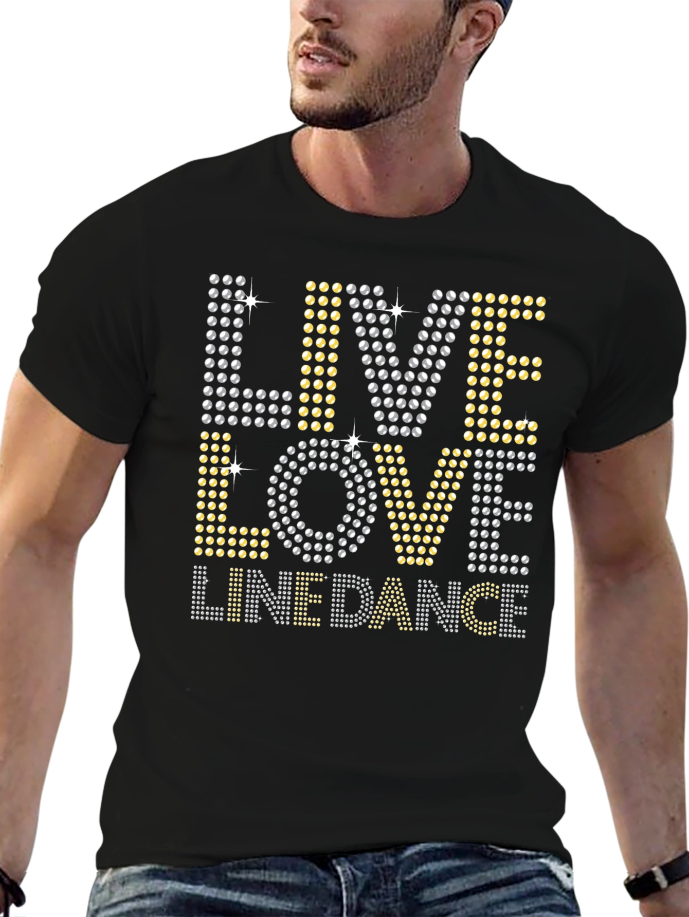 Black Live Love Linedance Rhinestone T-Shirt view 6