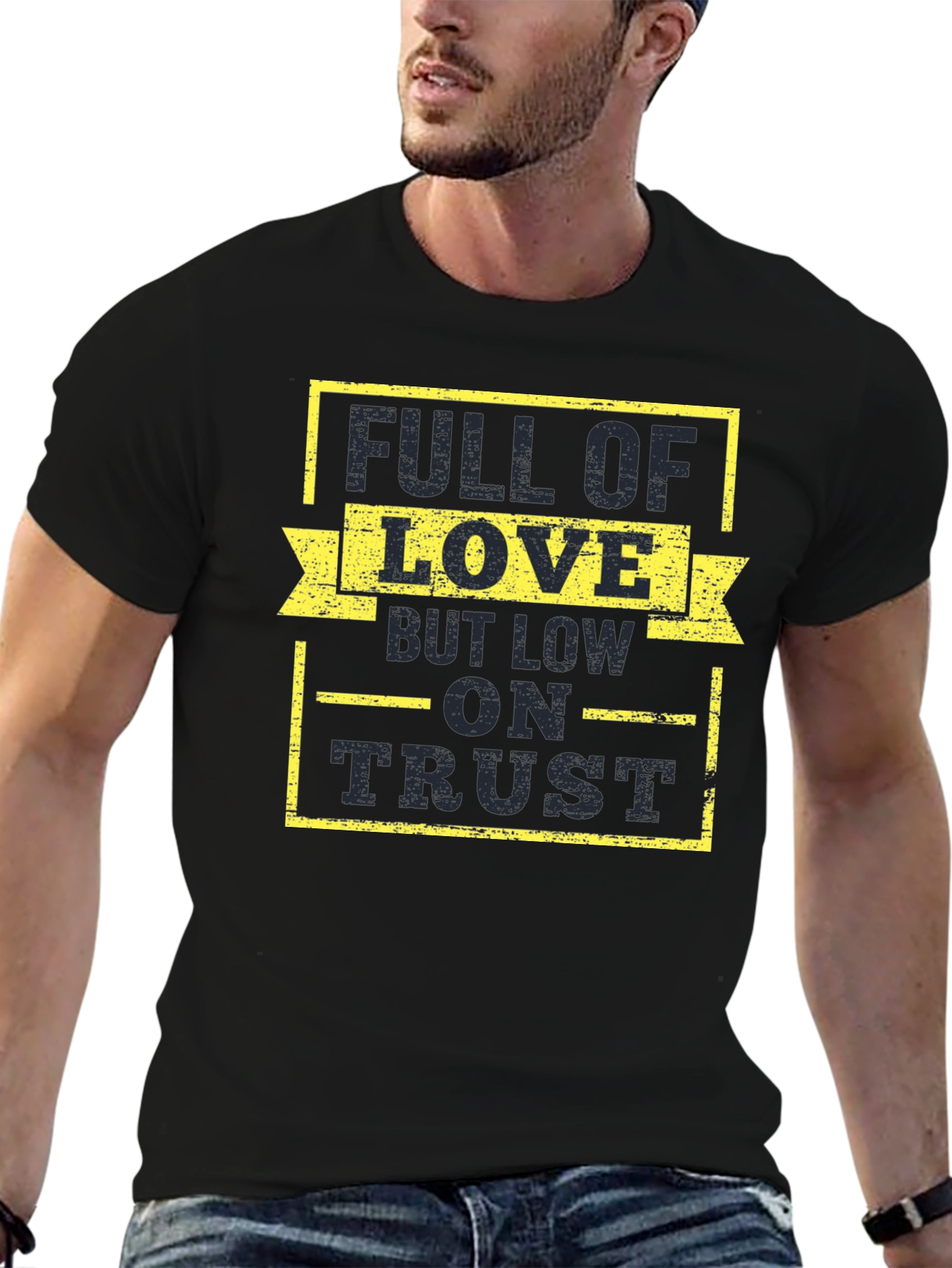 Black Full of Love, Low on Trust Graphic Tee view 6