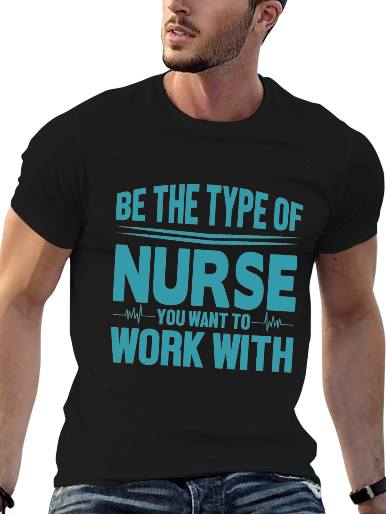 Black Be the Type of Nurse T-Shirt - Black Cotton Blend view 6