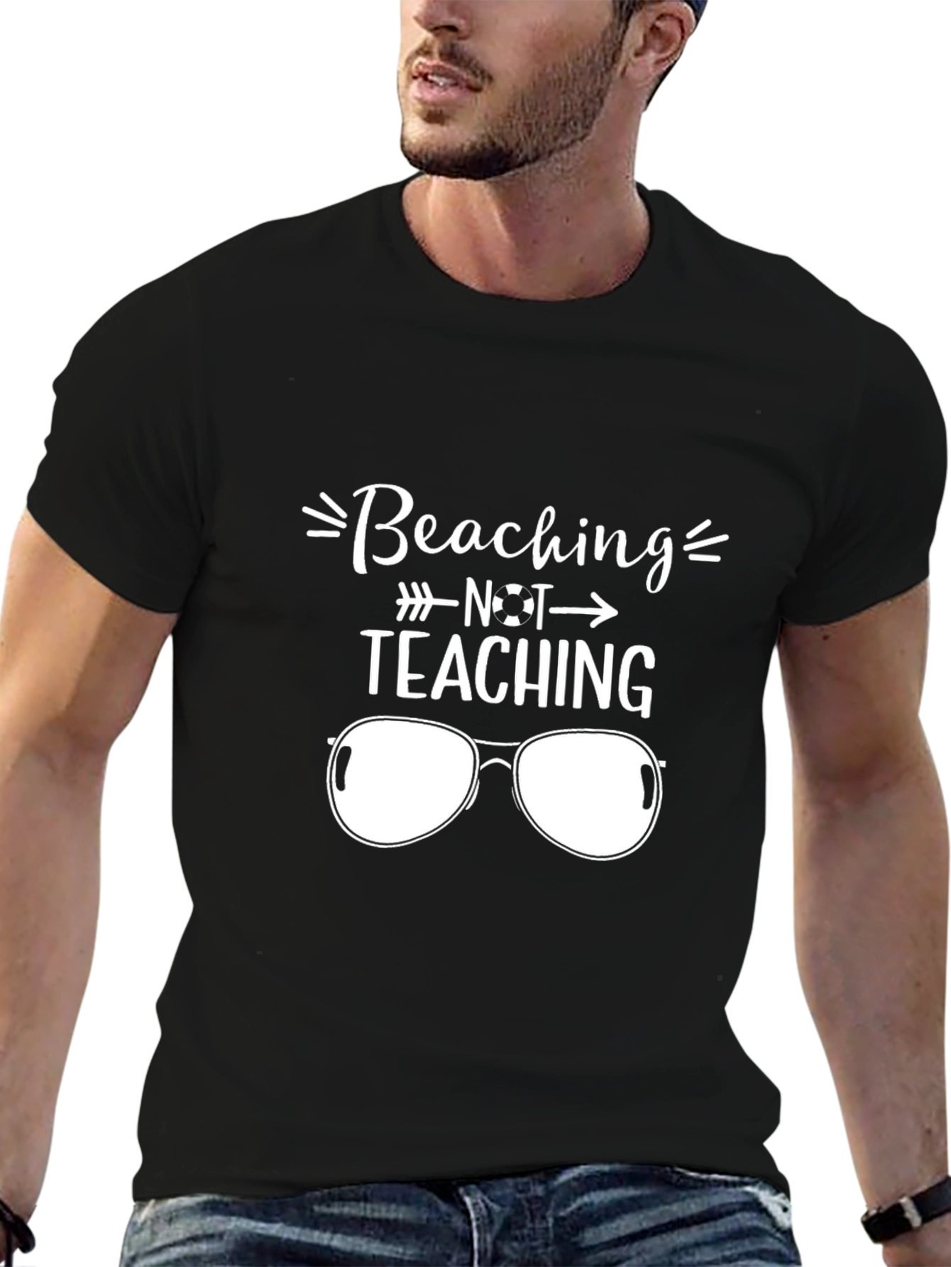 Black Beach or Teaching Graphic T-Shirt view 6
