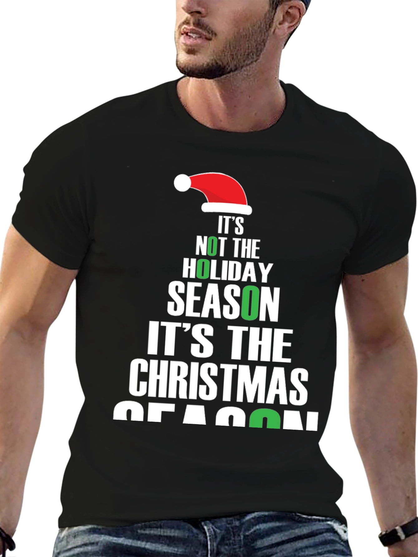 Black Christmas Season Holiday T-Shirt view 6