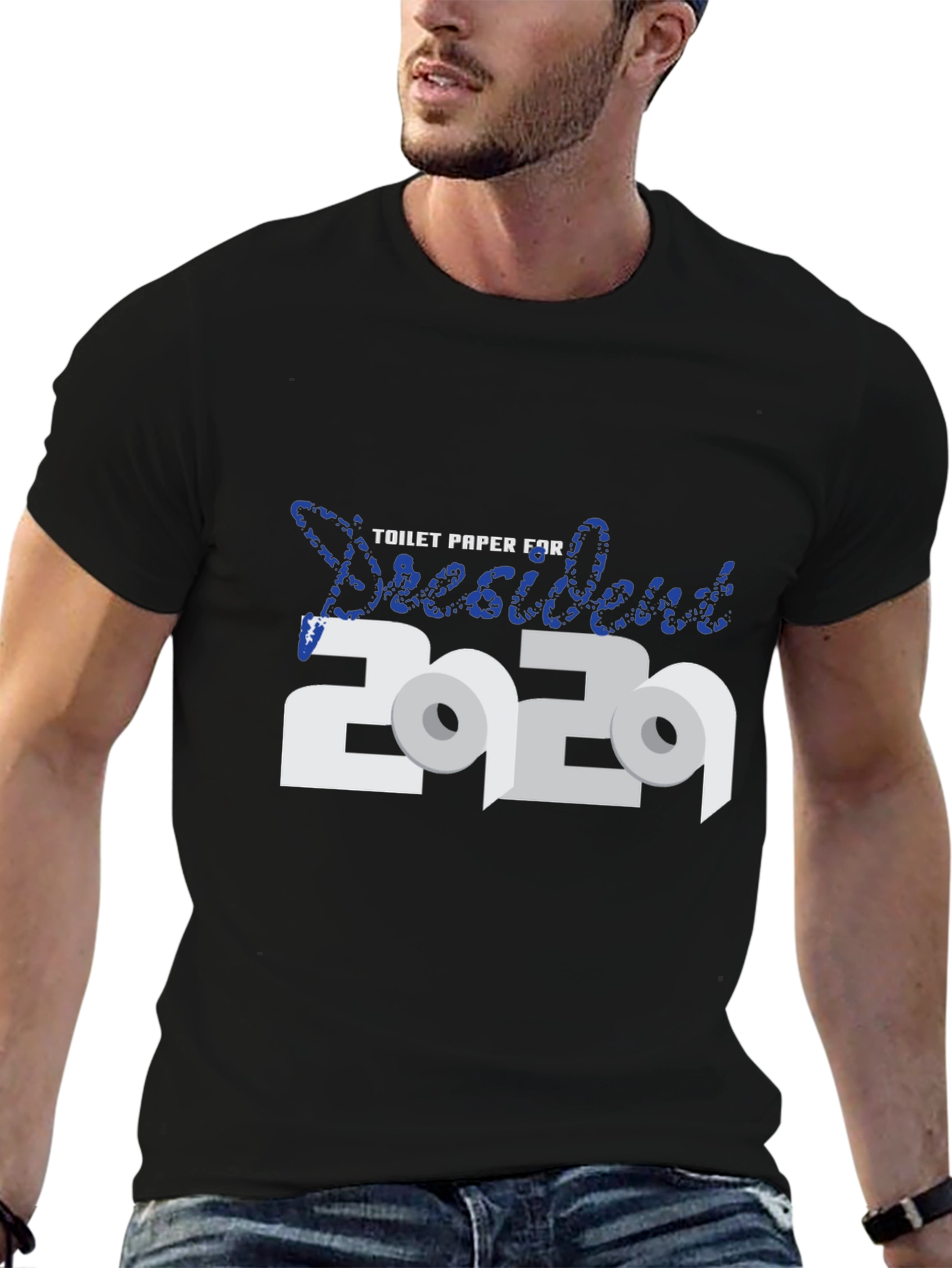 Black Toilet Paper for President 2020 Graphic Tee view 6