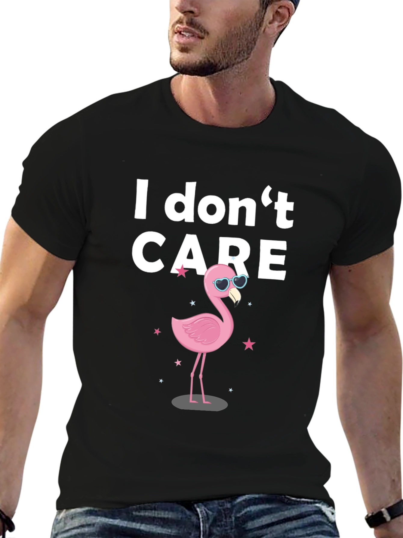 I Don't Care Flamingo T-Shirt - Quirky Graphic Tee - 6