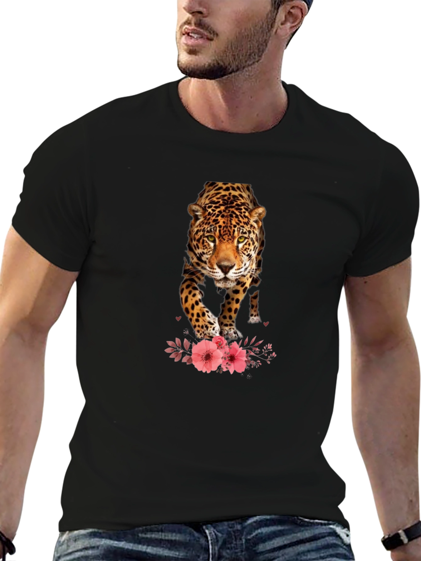 Black Jaguar Graphic Print T-Shirt view 6