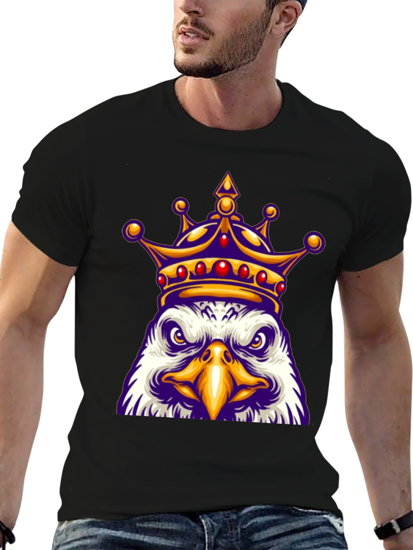 Black King Eagle Graphic T-Shirt view 6