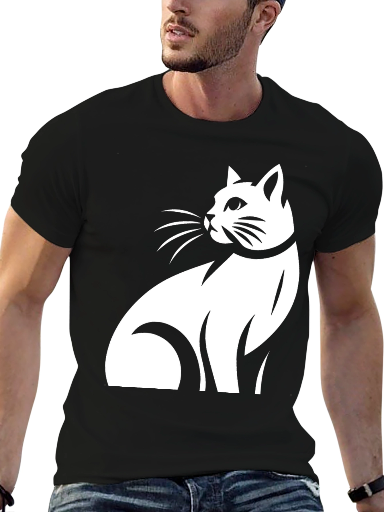 Black Cat Graphic Tee - Black T-Shirt view 6