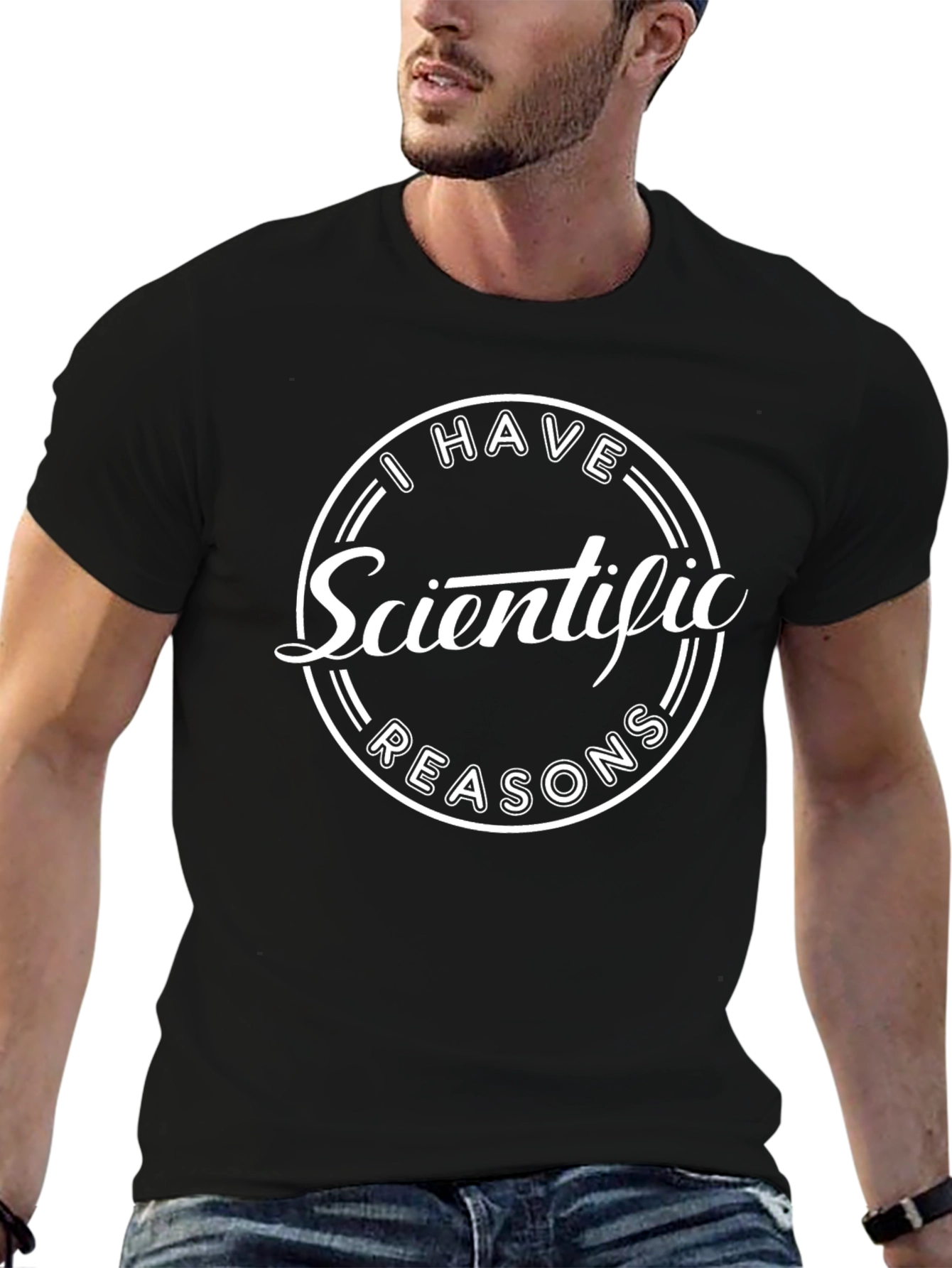 Black Scientific Reasons Graphic T-Shirt - Black view 6