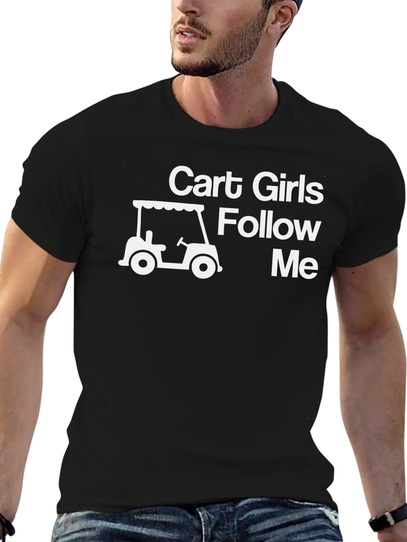 Black Cart Girls Follow Me Graphic Tee - Black view 6