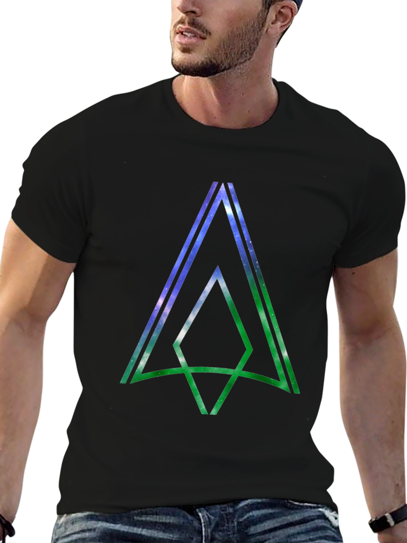 Black Cosmic Apex T-Shirt - Black Graphic Tee view 6