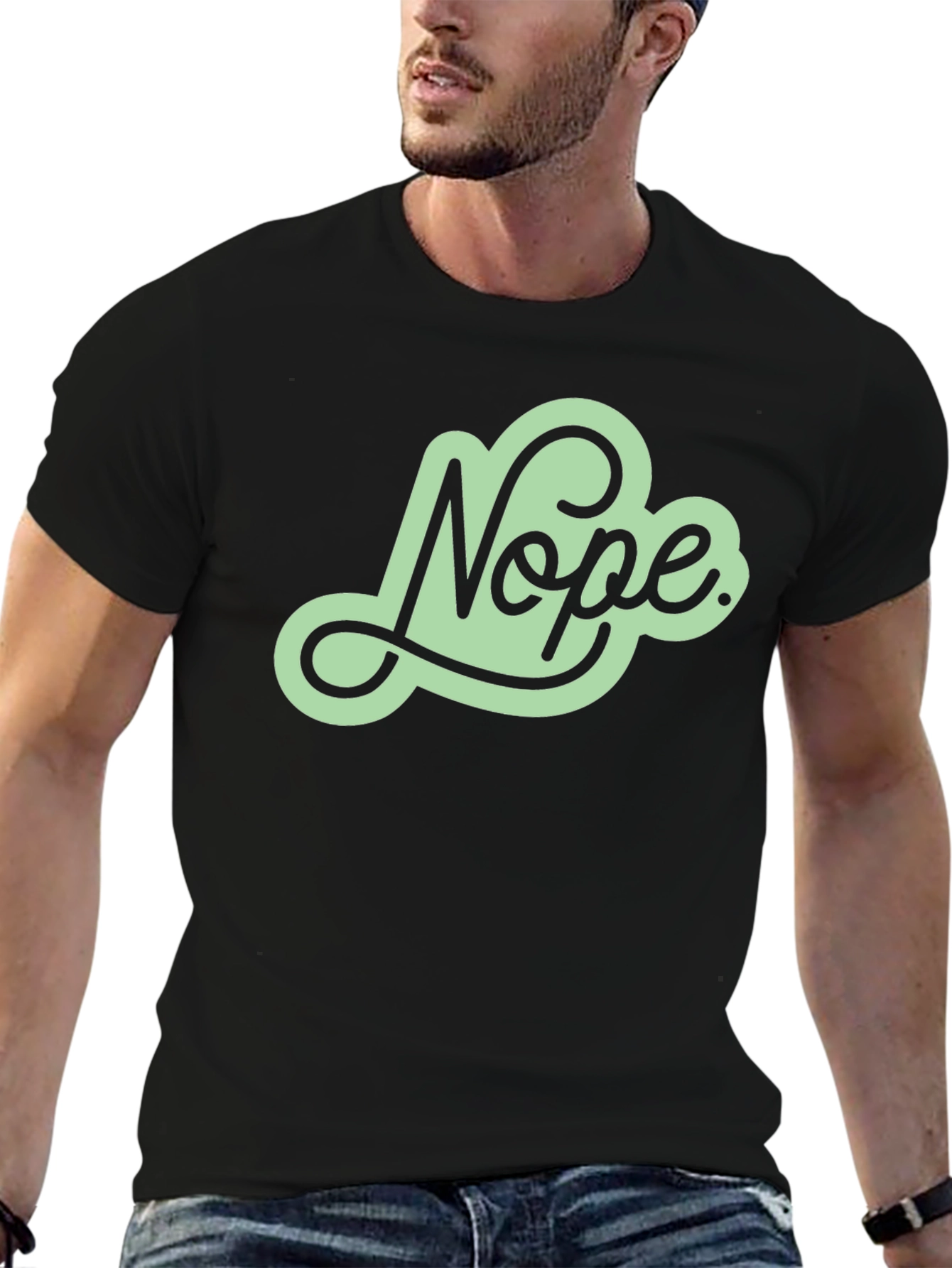 Black Nope Graphic Tee - Trendy Casual Shirt view 6