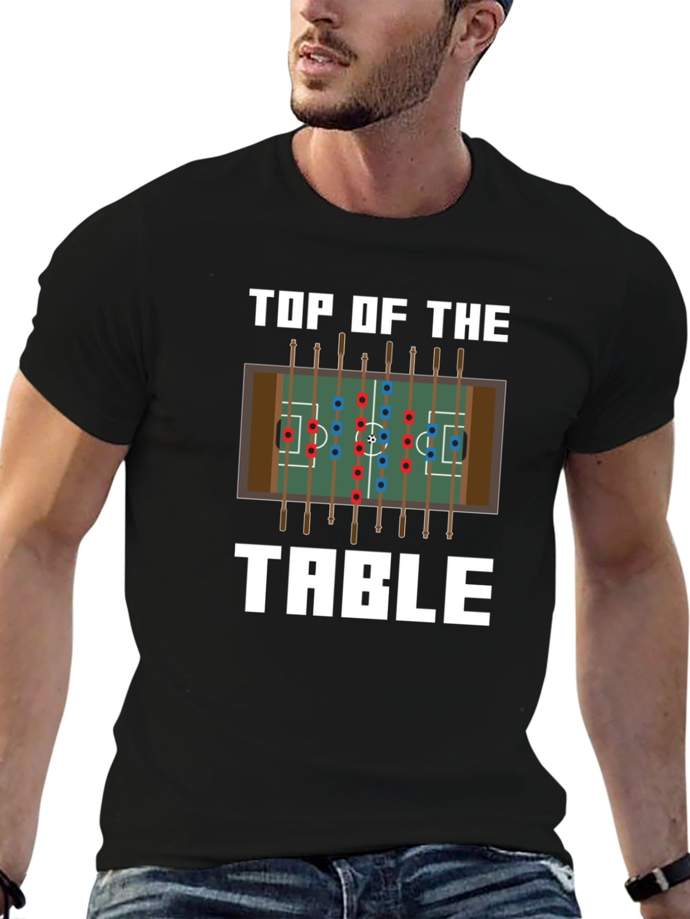 Black Top of the Table Foosball T-Shirt view 6