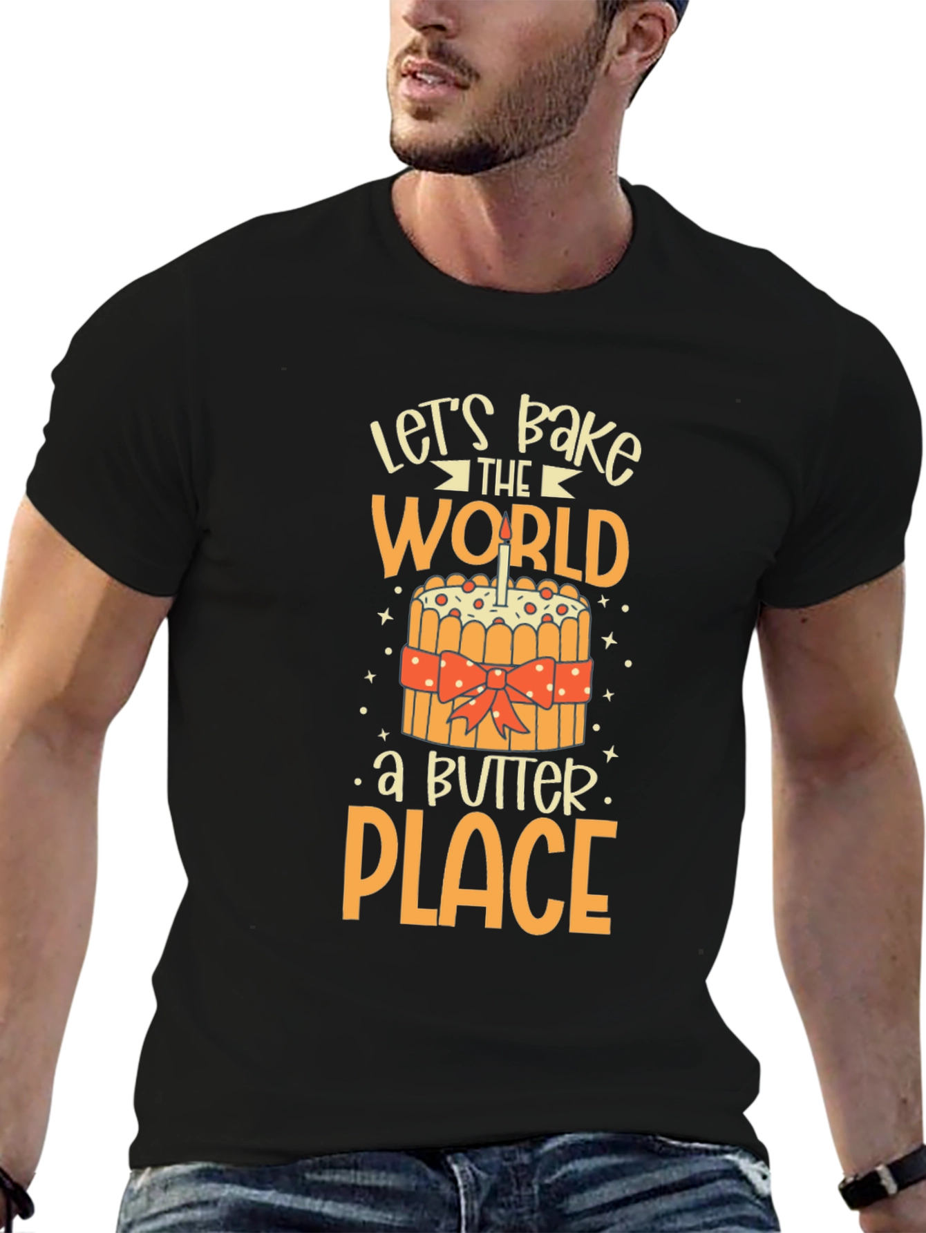 Black Let's Bake the World a Better Place T-Shirt view 6