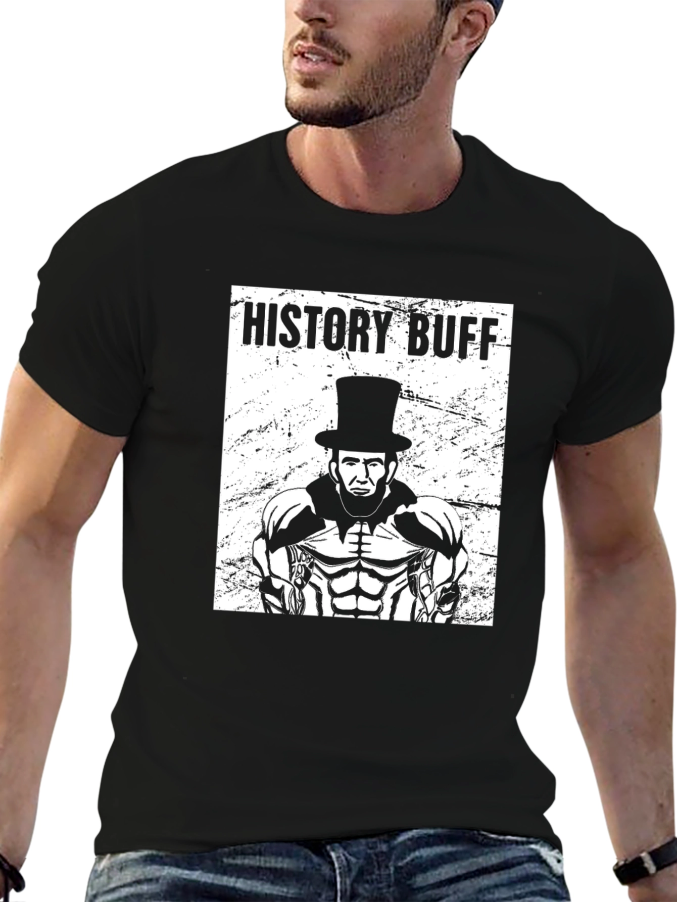 Black History Buff Lincoln T-Shirt view 6