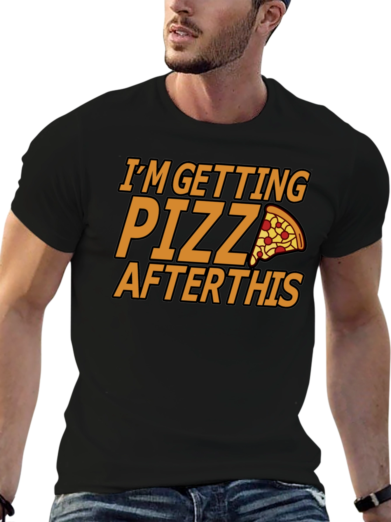 Black Pizza Lover Tee - I'm Getting Pizza After This view 6