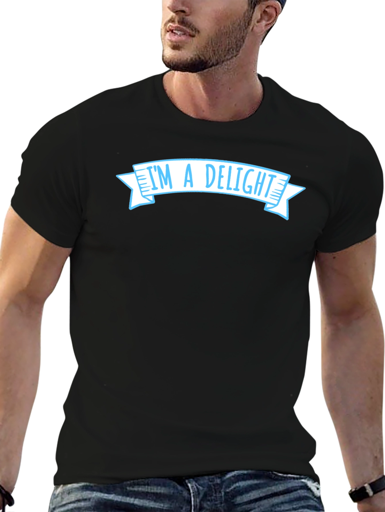 Black I'm a Delight T-Shirt - Funny Sarcastic Graphic Tee view 6