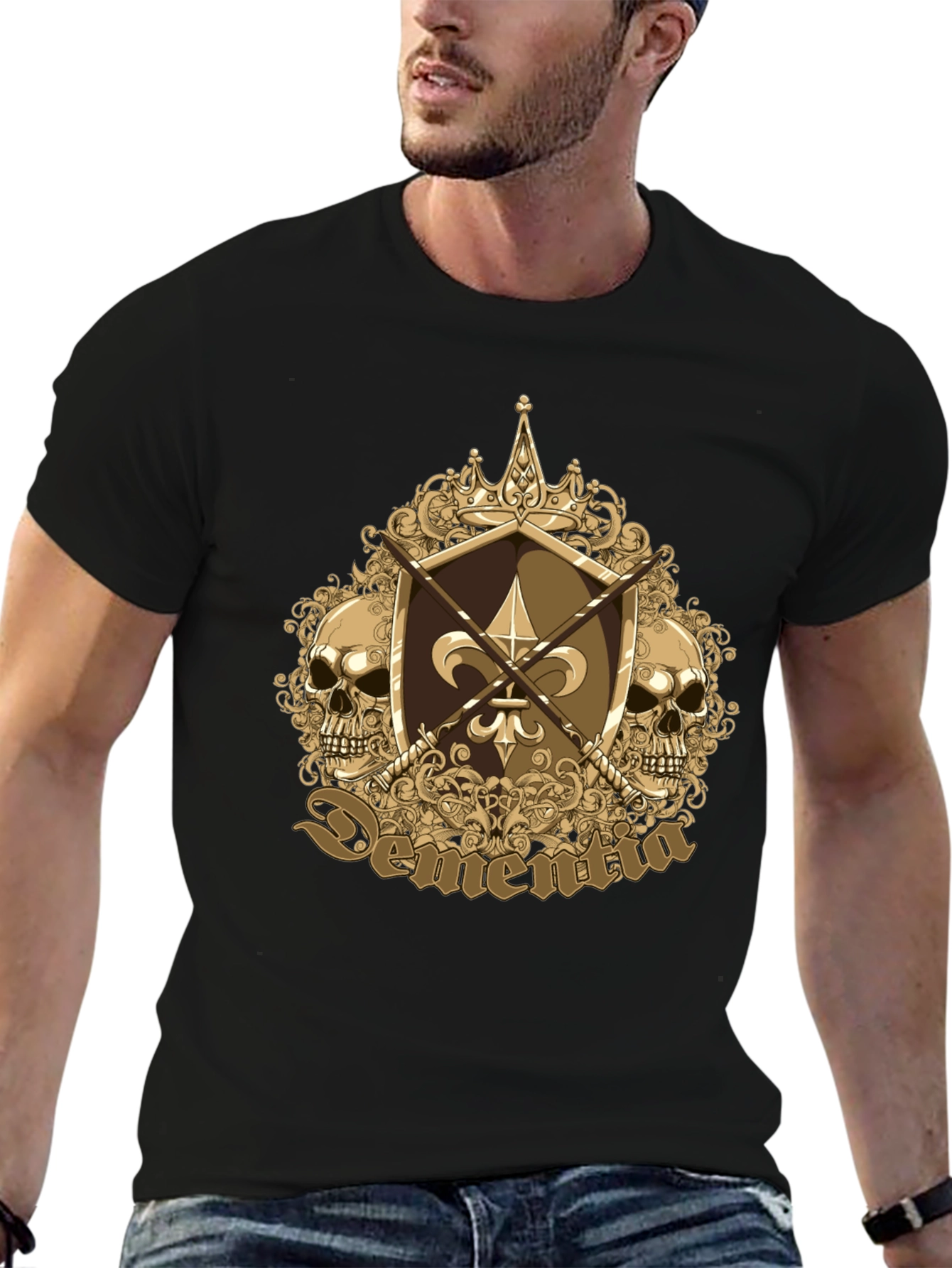 Black Skull Fleur-de-lis Graphic Tee view 6