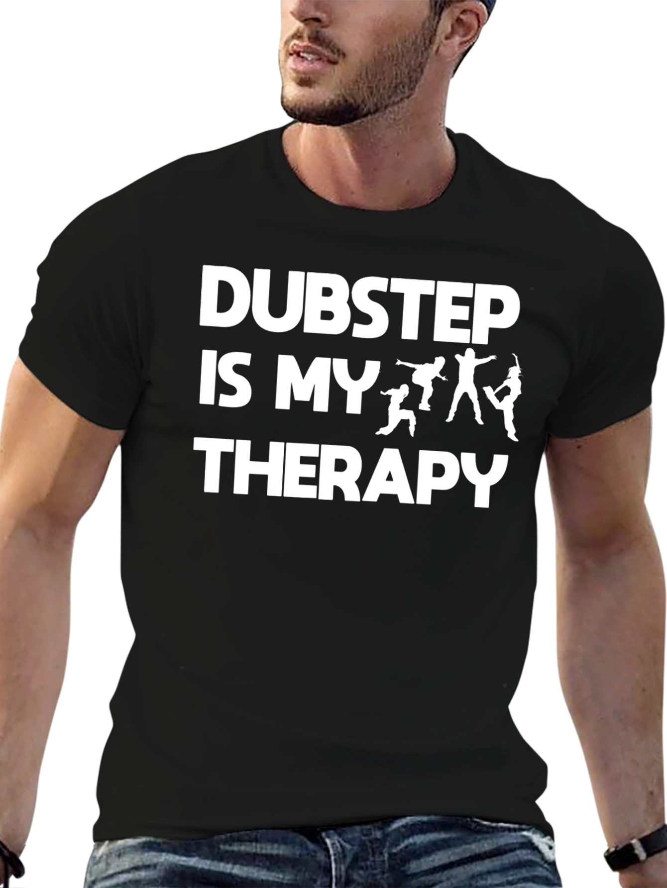 Black Dubstep Therapy Graphic Tee view 6