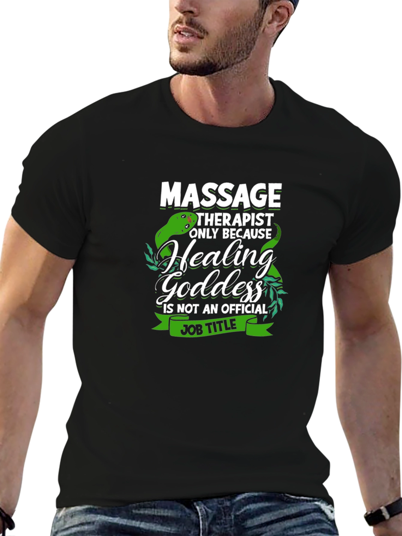 Black Massage Therapist Healing Goddess T-Shirt view 6