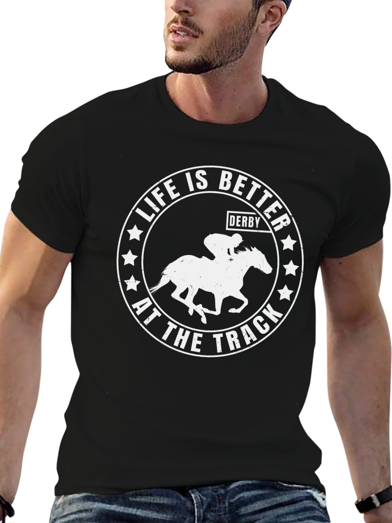 Black Life is Better at the Track Derby T-Shirt view 6