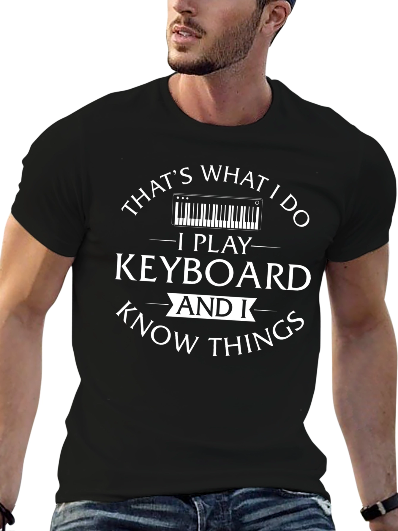 Black Keyboard Player T-Shirt: That's What I Do view 6