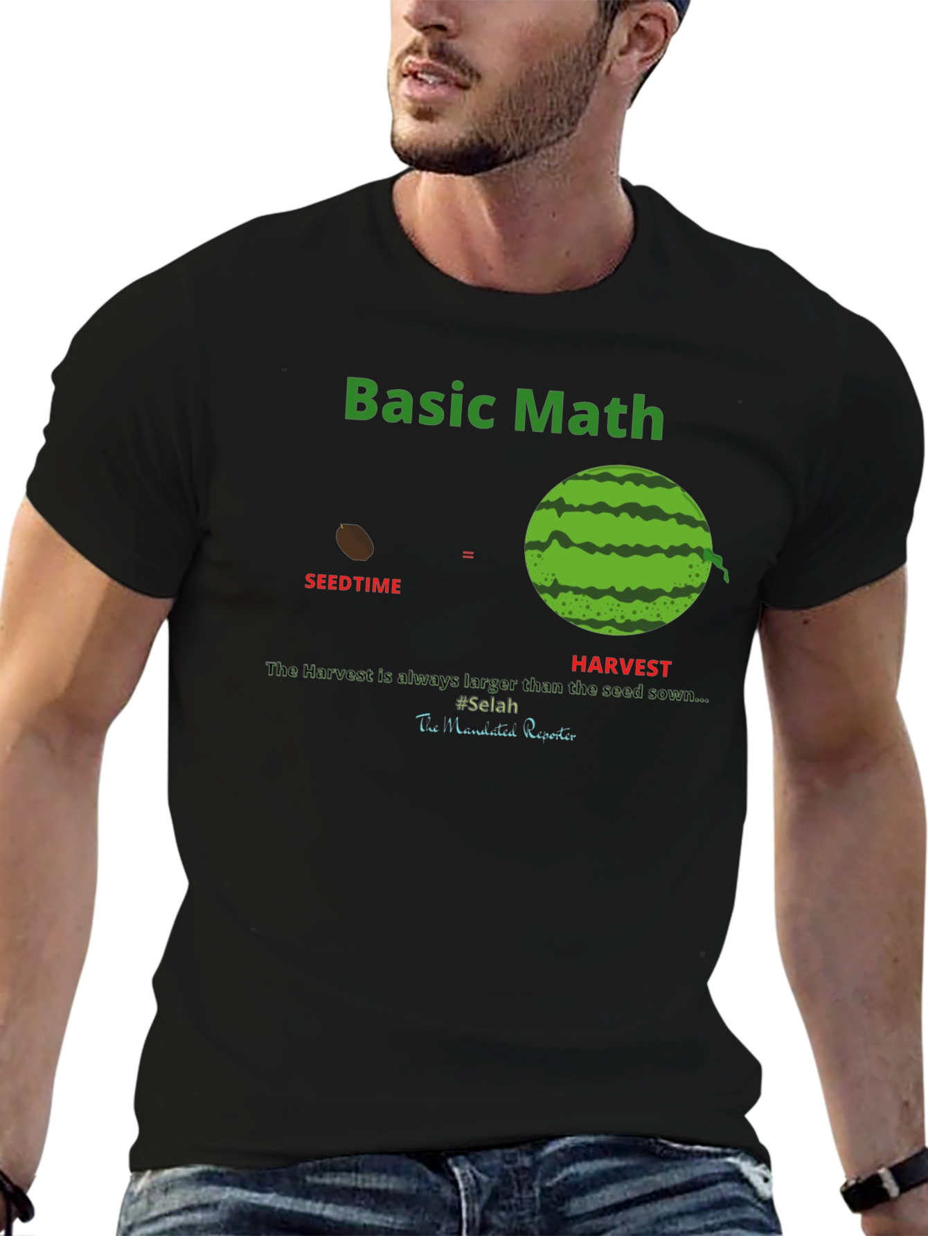 Black Basic Math Seedtime Harvest T-Shirt view 6