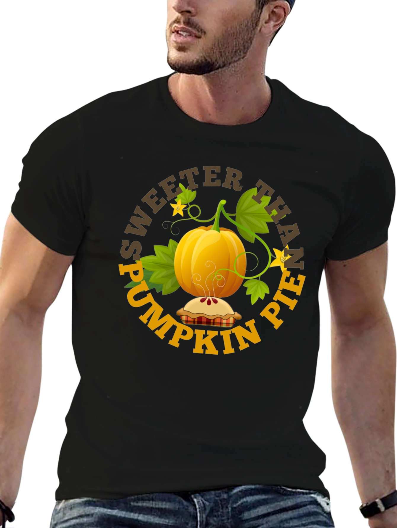 Black Sweeter Than Pumpkin Pie T-Shirt view 6